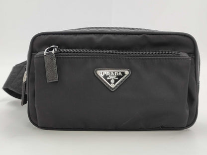 PRADA 2VL977 Renylon Black Body Bag Waist Bag