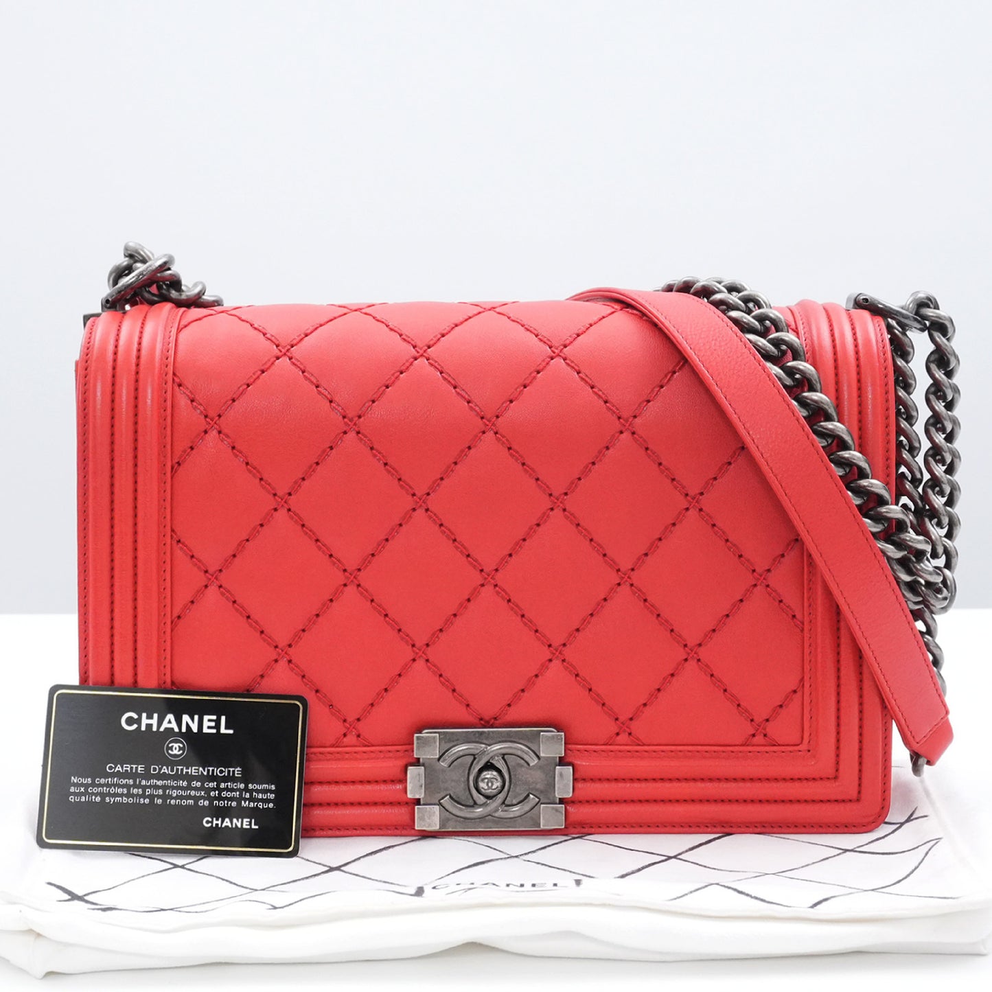CHANEL CHANEL Boy Chanel Matlasse Chain Shoulder Bag with Seal Shoulder Bag