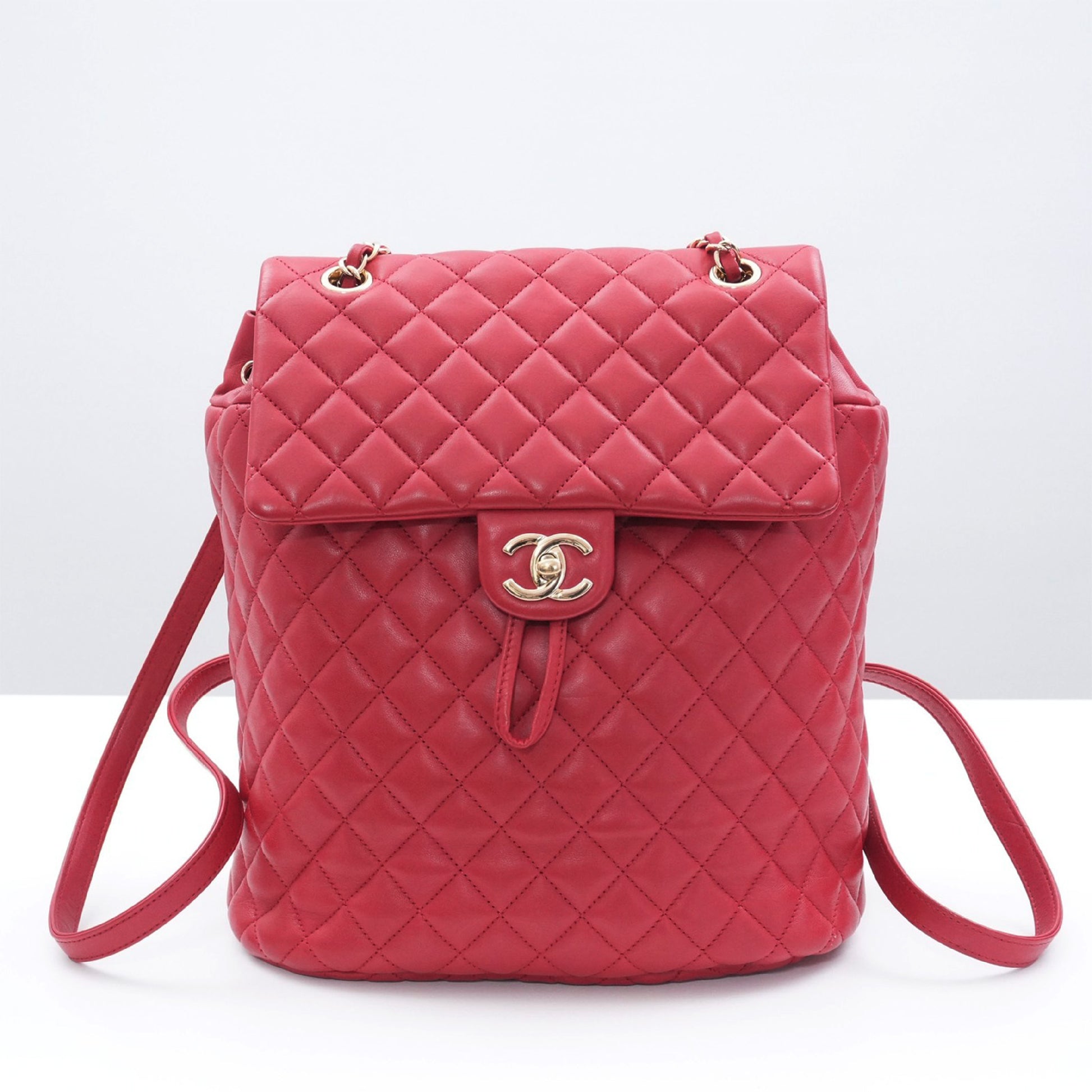 CHANEL CHANEL Matlasse Lambskin Seal Chain Backpack Rucksack