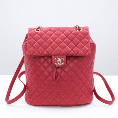 CHANEL CHANEL Matlasse Lambskin Seal Chain Backpack Rucksack