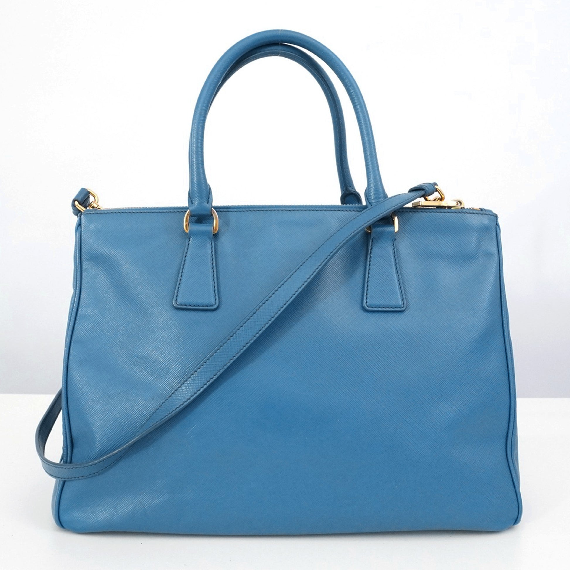 PRADA Saffiano Leather Tote Bag Blue BN1844 Handbag