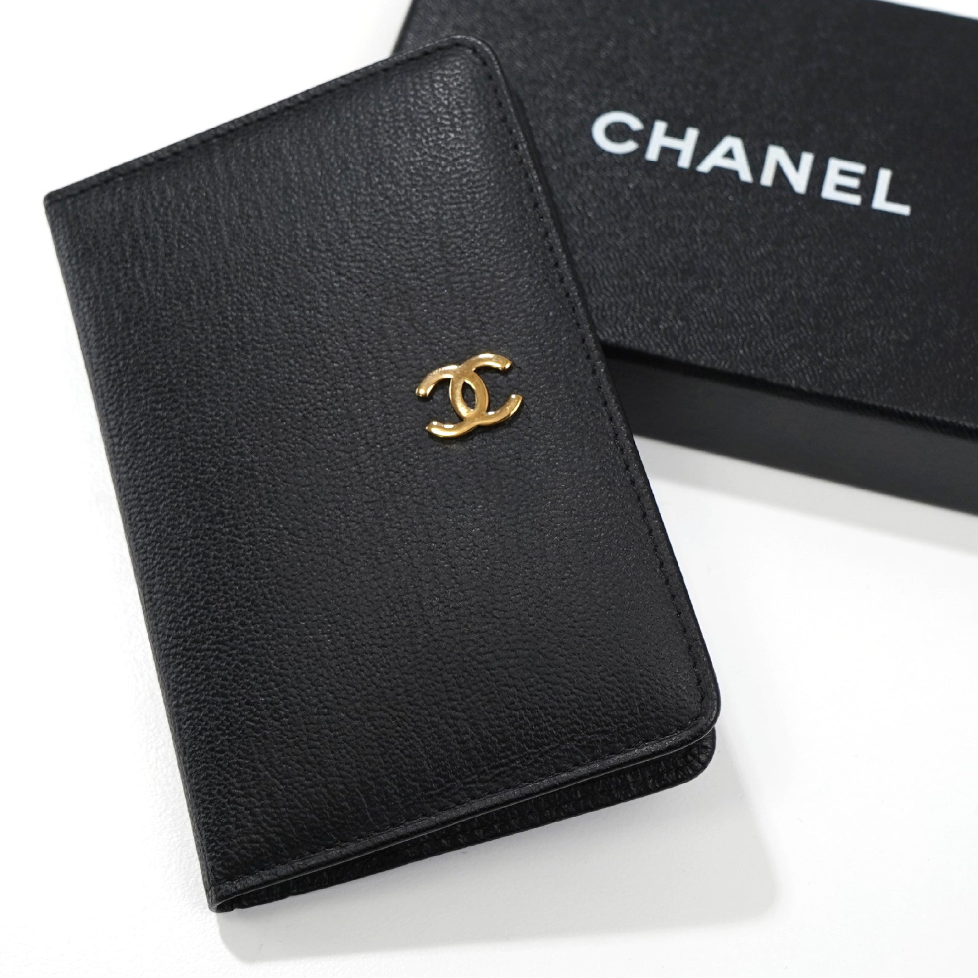 CHANEL Address Book Notebook Case with Seal with Box Notebook Cover