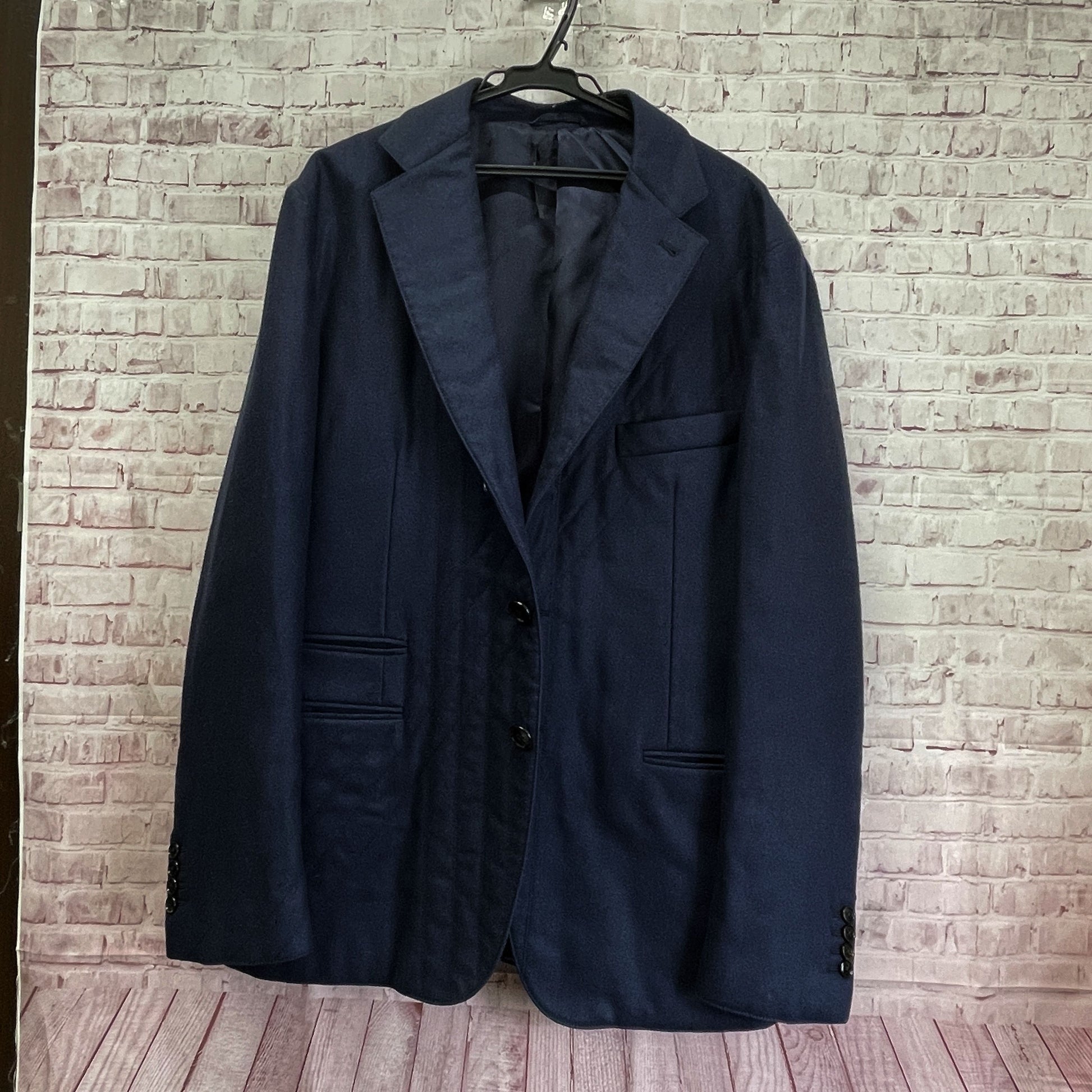 HERMES Men's Jacket Wool Lined All-Over Pattern Size 52 Jacket