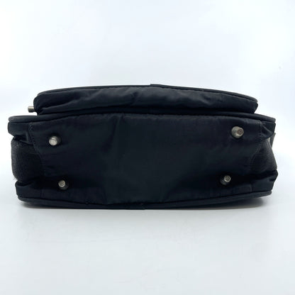 PRADA Tesuto Nylon Silver Hardware Black Shoulder Bag