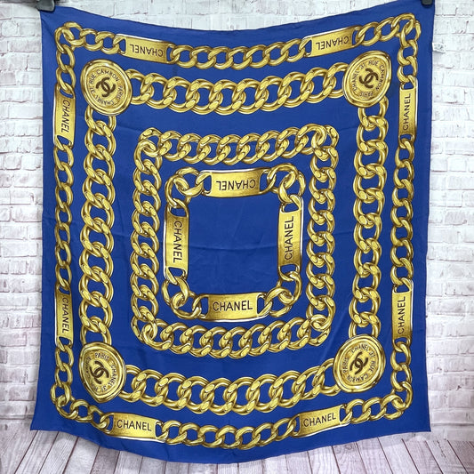 CHANEL Large Format Scarf Chain 100% Silk Other Accessories