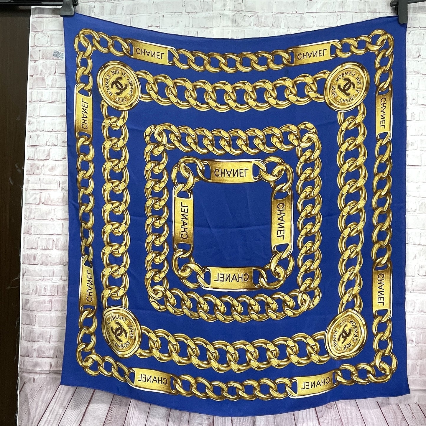 CHANEL Large Format Scarf Chain 100% Silk Other Accessories