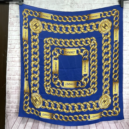 CHANEL Large Format Scarf Chain 100% Silk Other Accessories