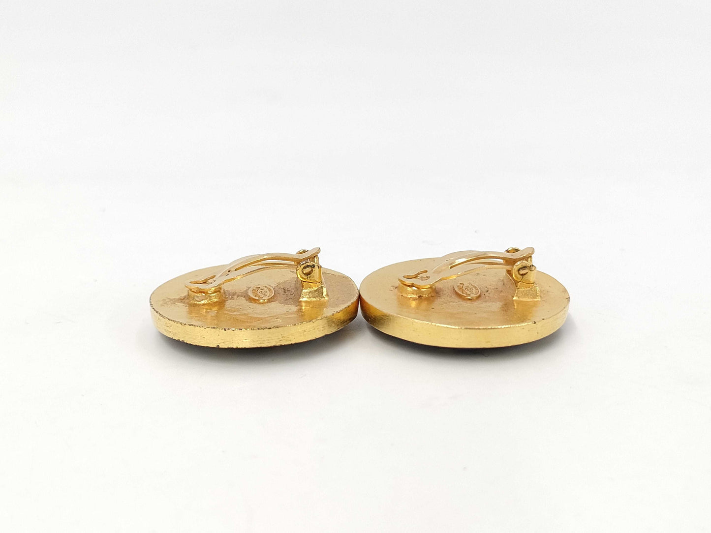 CHANEL Earrings Marble Coco Mark Stone Large 95A Earrings