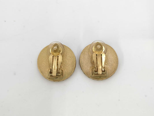 CHANEL Earrings Black Cocomark 94A Earrings