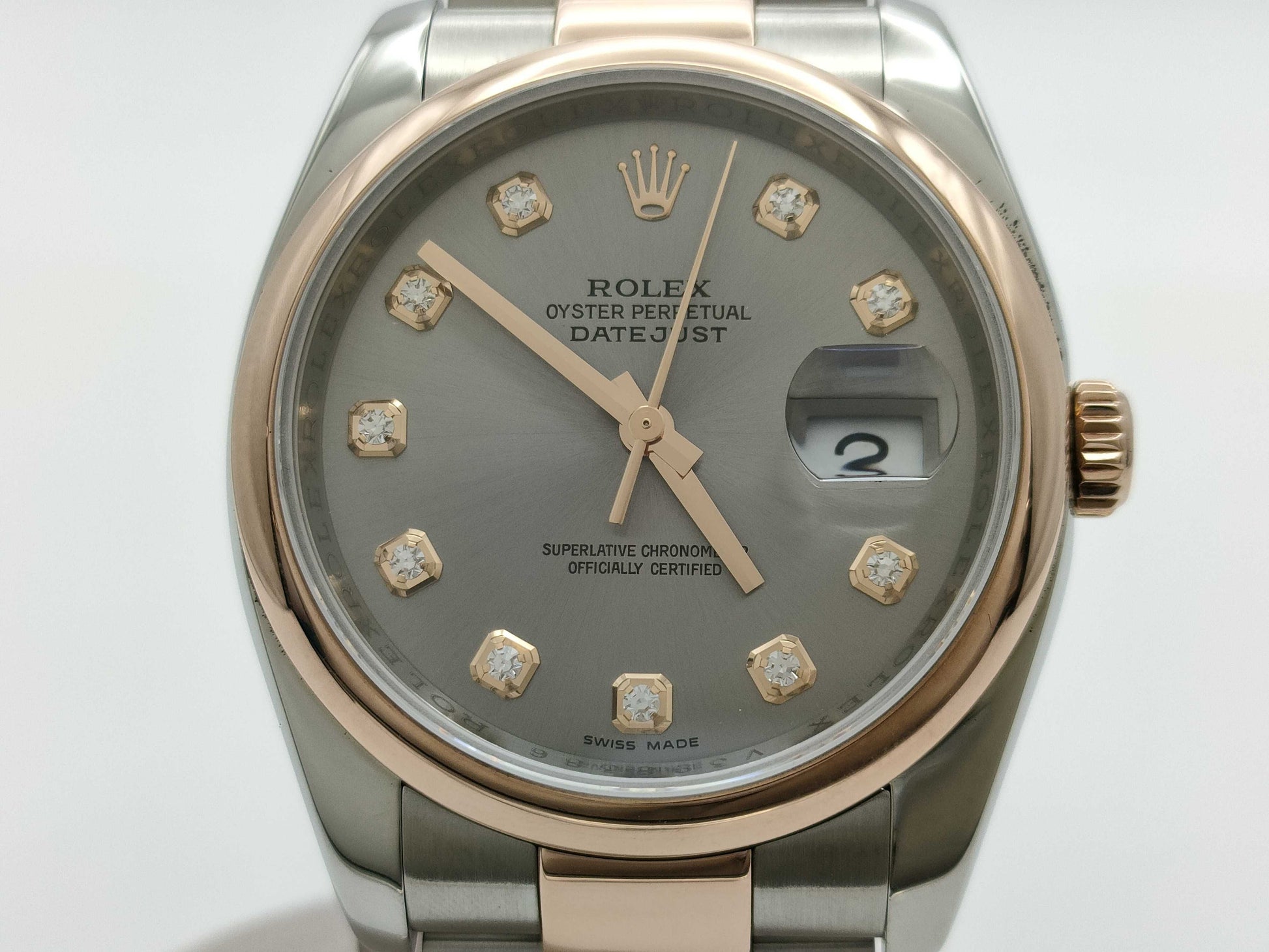 ROLEX 116201G V398386 Grey Dial Oyster Breath Men's Watch