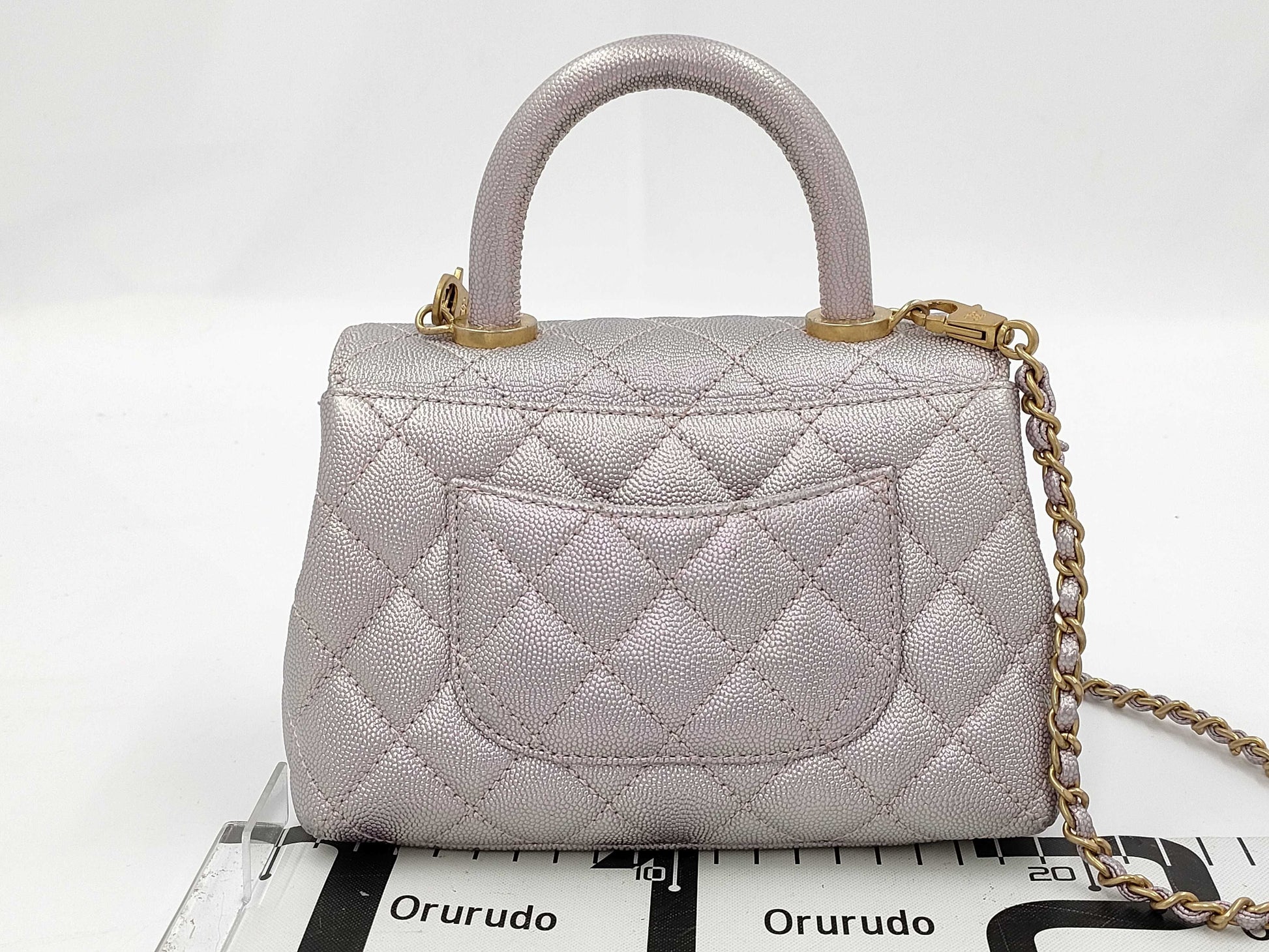 CHANEL Coco Handle 2WAY Handbag XXS Pink Shiny Caviar Skin AS2215 Bag