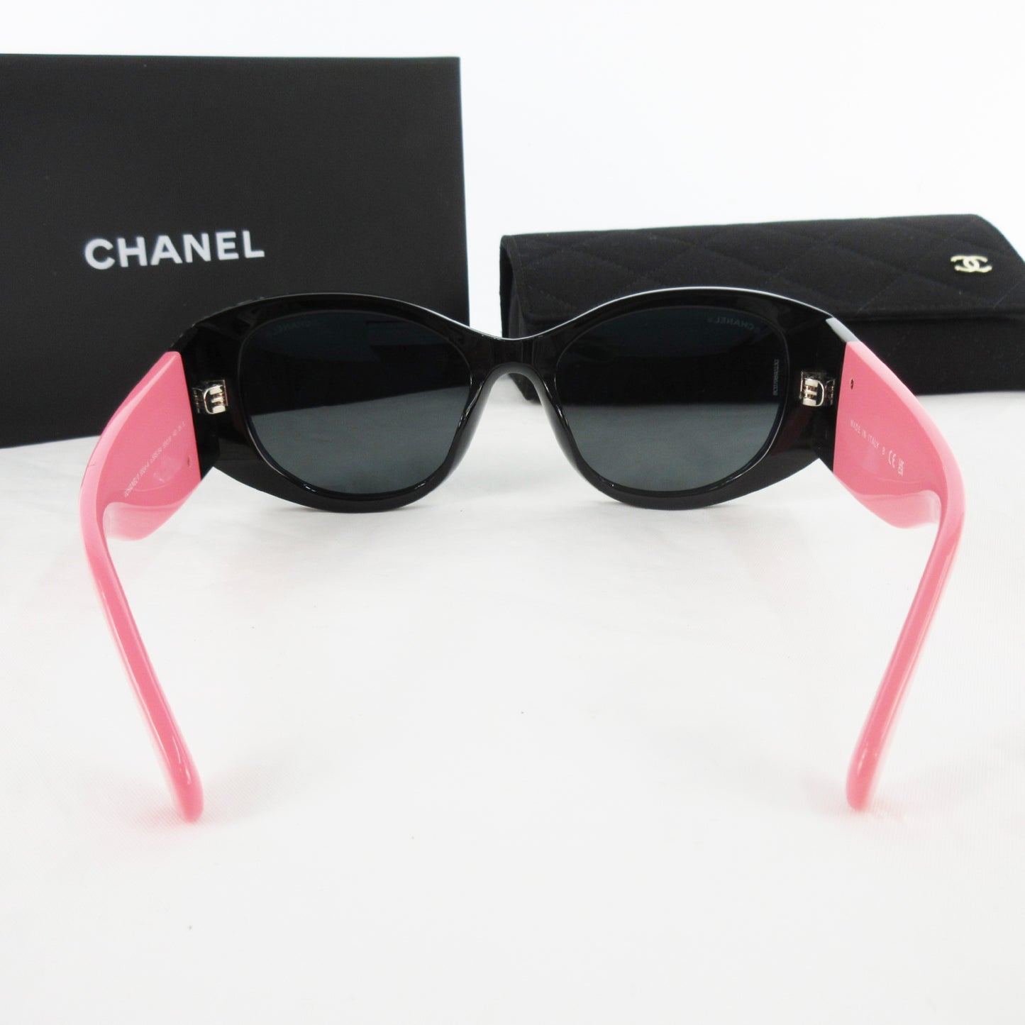 CHANEL Oval Shape Eyewear Cocomark Black Pink 5524-A c.535/S4 Sunglasses & Glasses