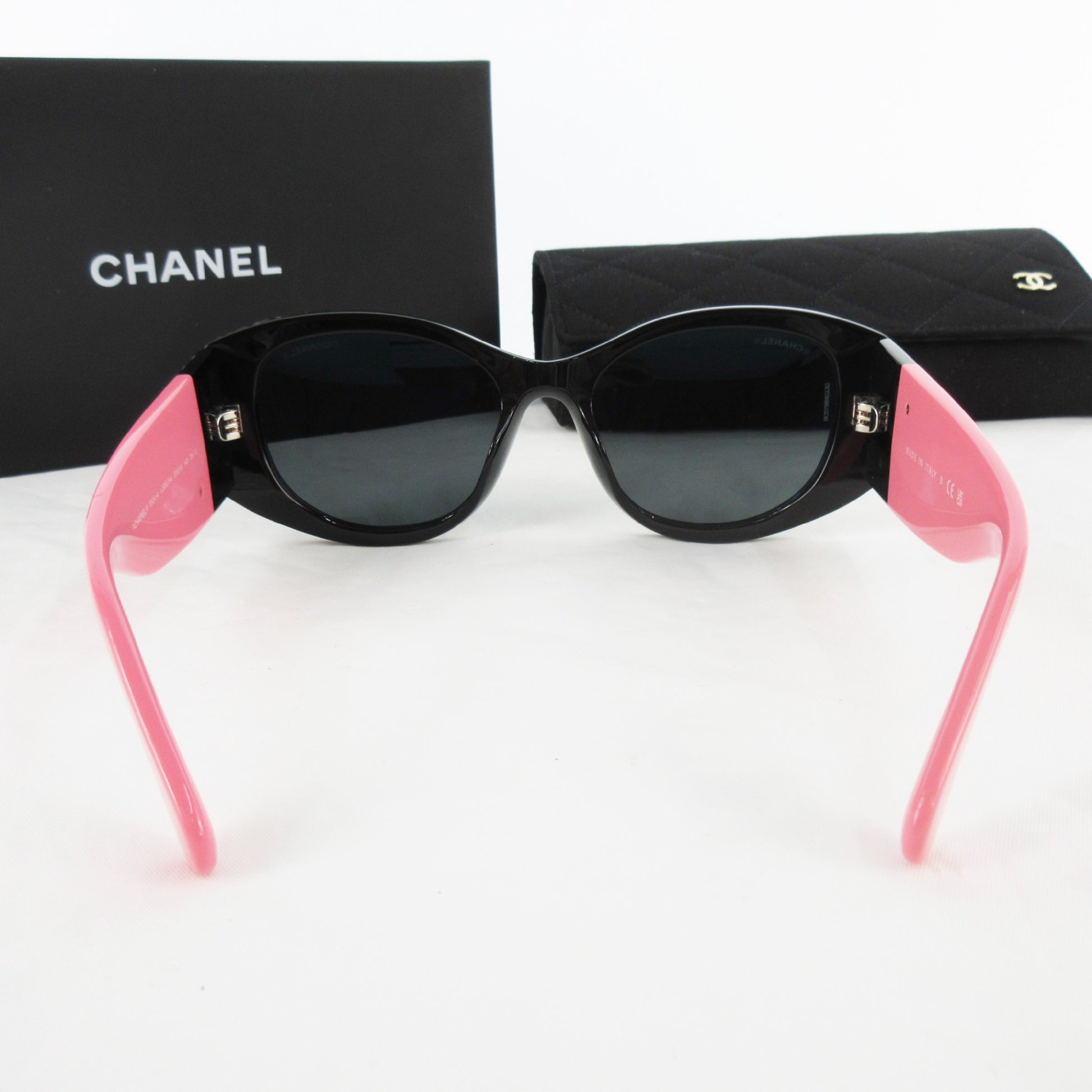CHANEL Oval Shape Eyewear Cocomark Black Pink 5524-A c.535/S4 Sunglasses & Glasses