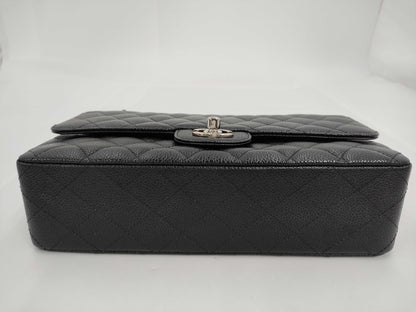 CHANEL Matlasse 25 Caviar Skin Black W Flap W Chain Shoulder Bag