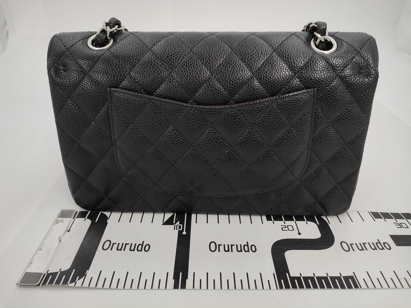 CHANEL Matlasse 25 Caviar Skin Black W Flap W Chain Shoulder Bag