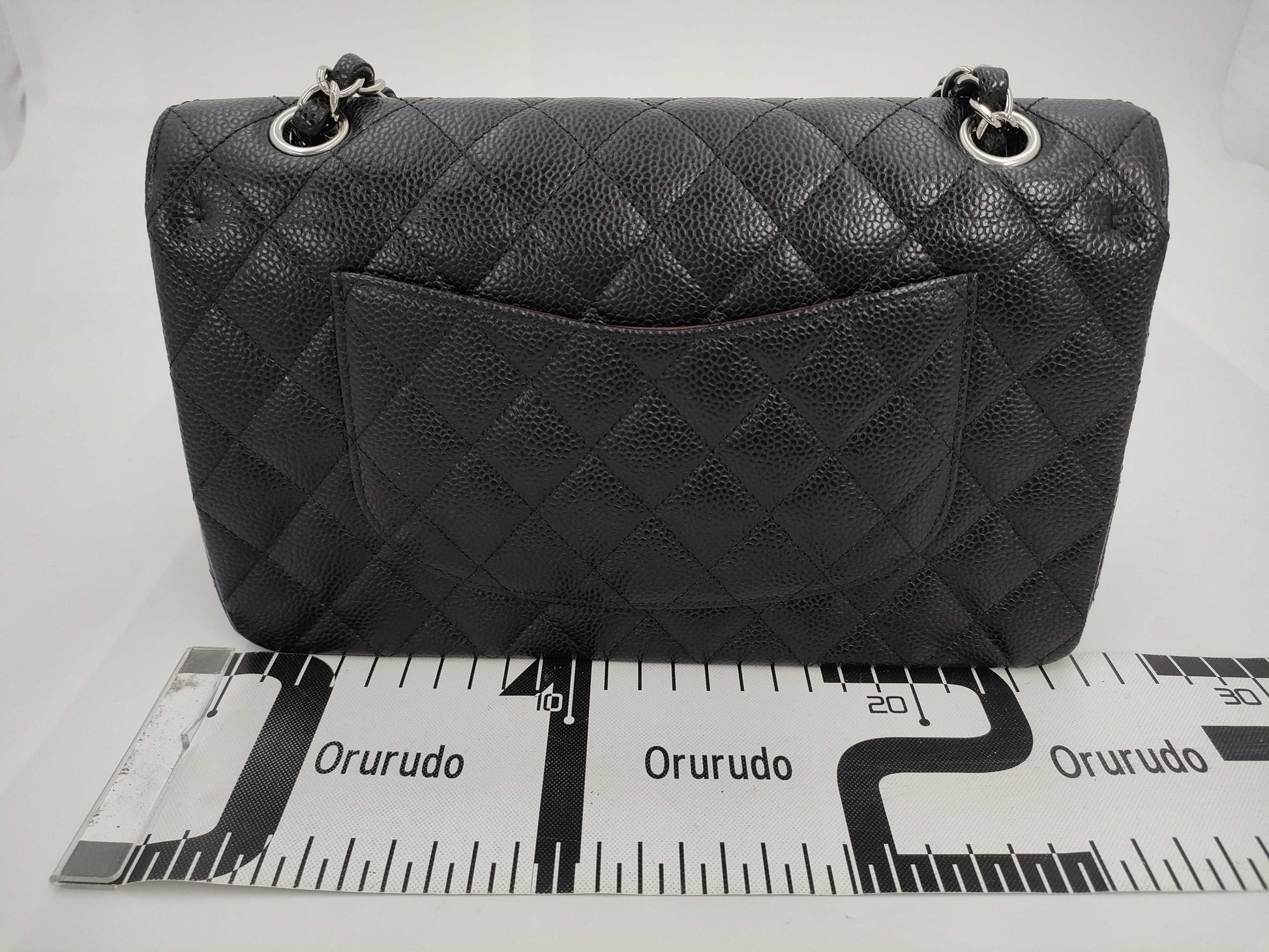 CHANEL Matlasse 25 Caviar Skin Black W Flap W Chain Shoulder Bag