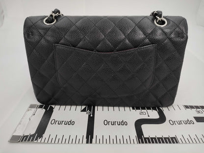 CHANEL Matlasse 25 Caviar Skin Black W Flap W Chain Shoulder Bag