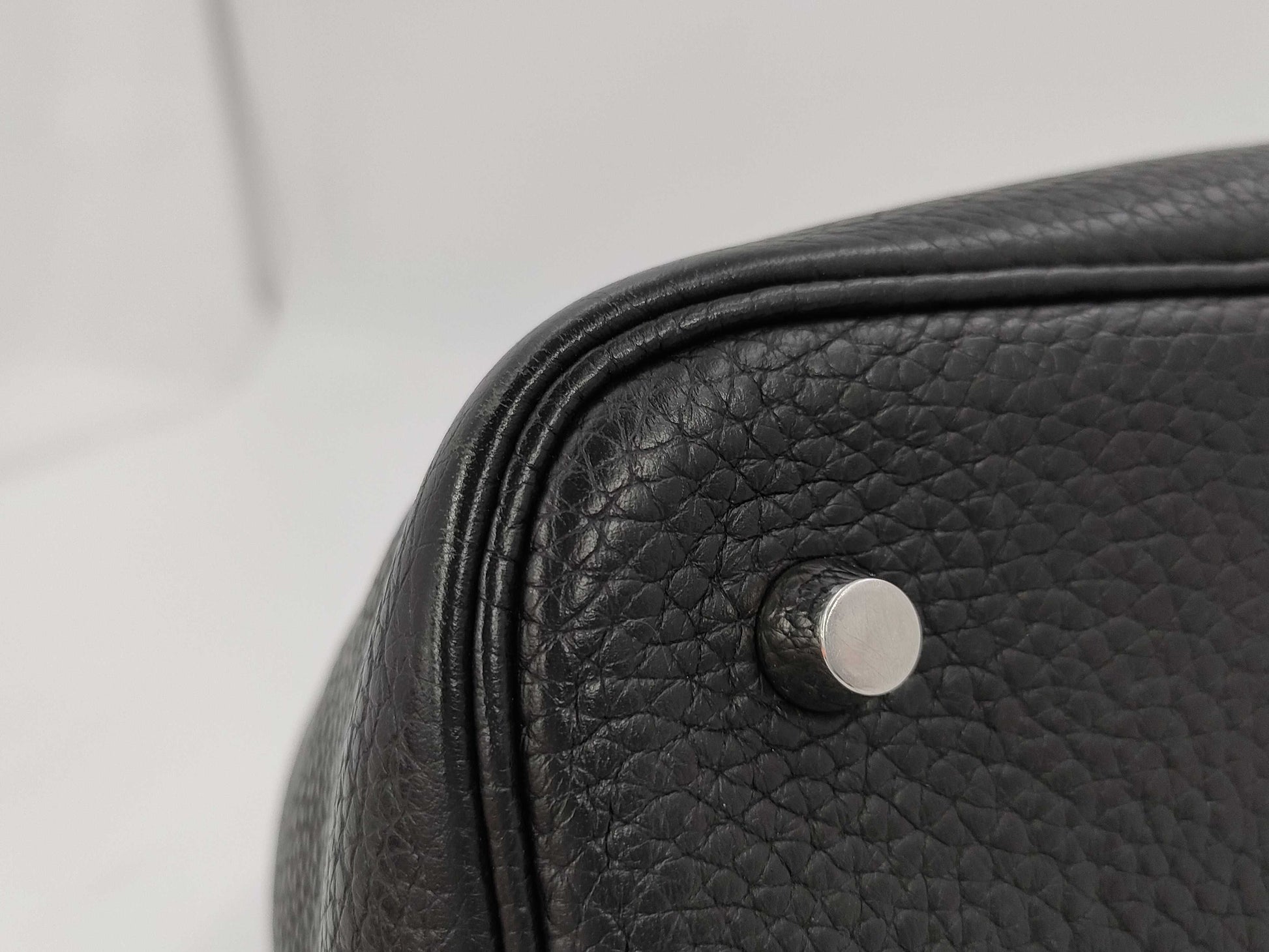 HERMES Picotan 22MM Black Trojan Clemence C-Engraved Handbag