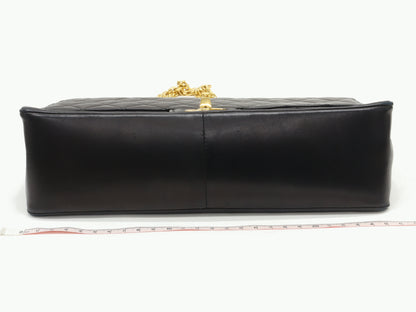 CHANEL CHANEL Matlassse Lambskin Chain Shoulder Bag W Chain/W Flap Black Shoulder Bag