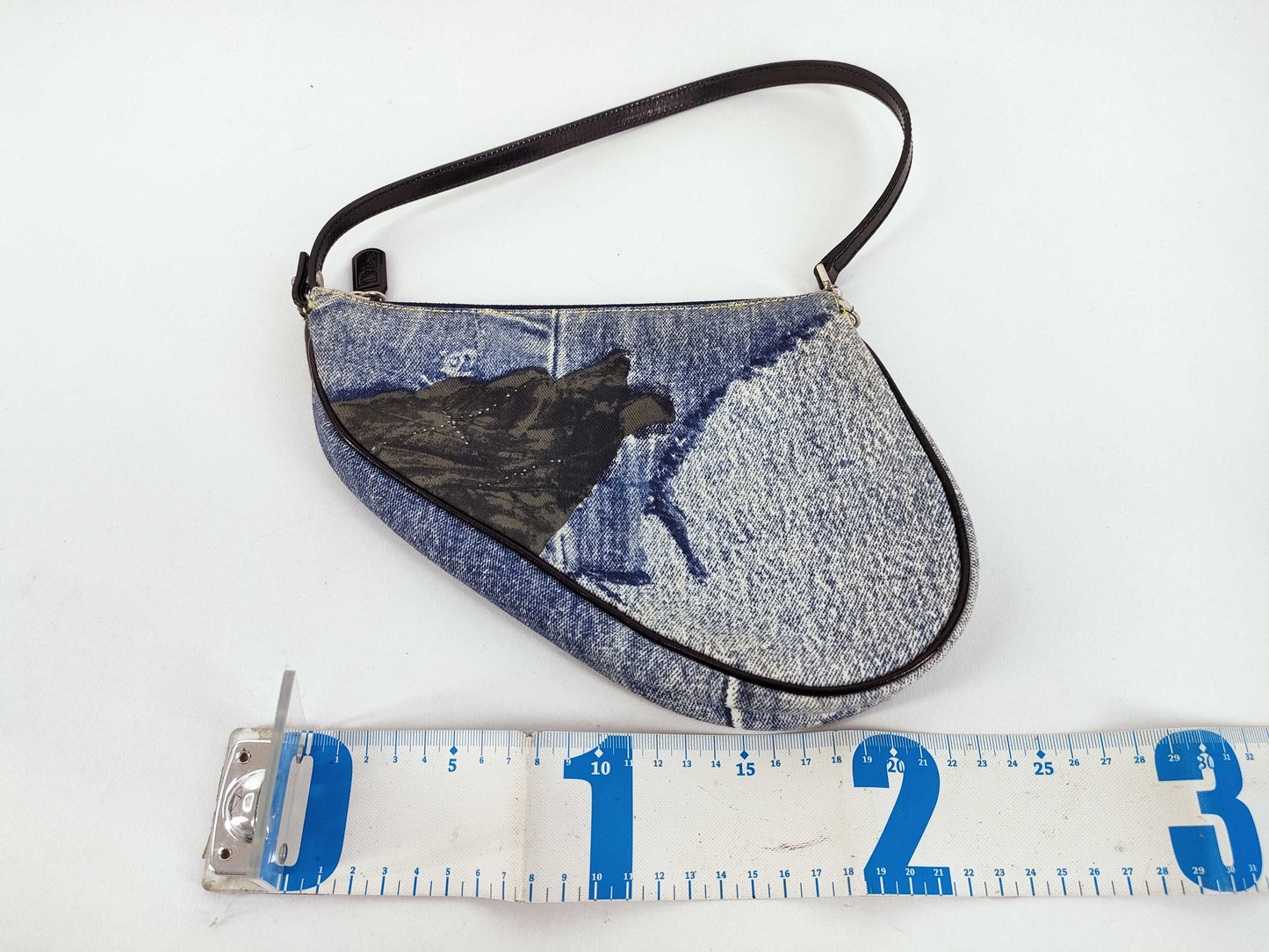 Dior Dior Christian Dior Denim Print Saddle Handbag Handbag