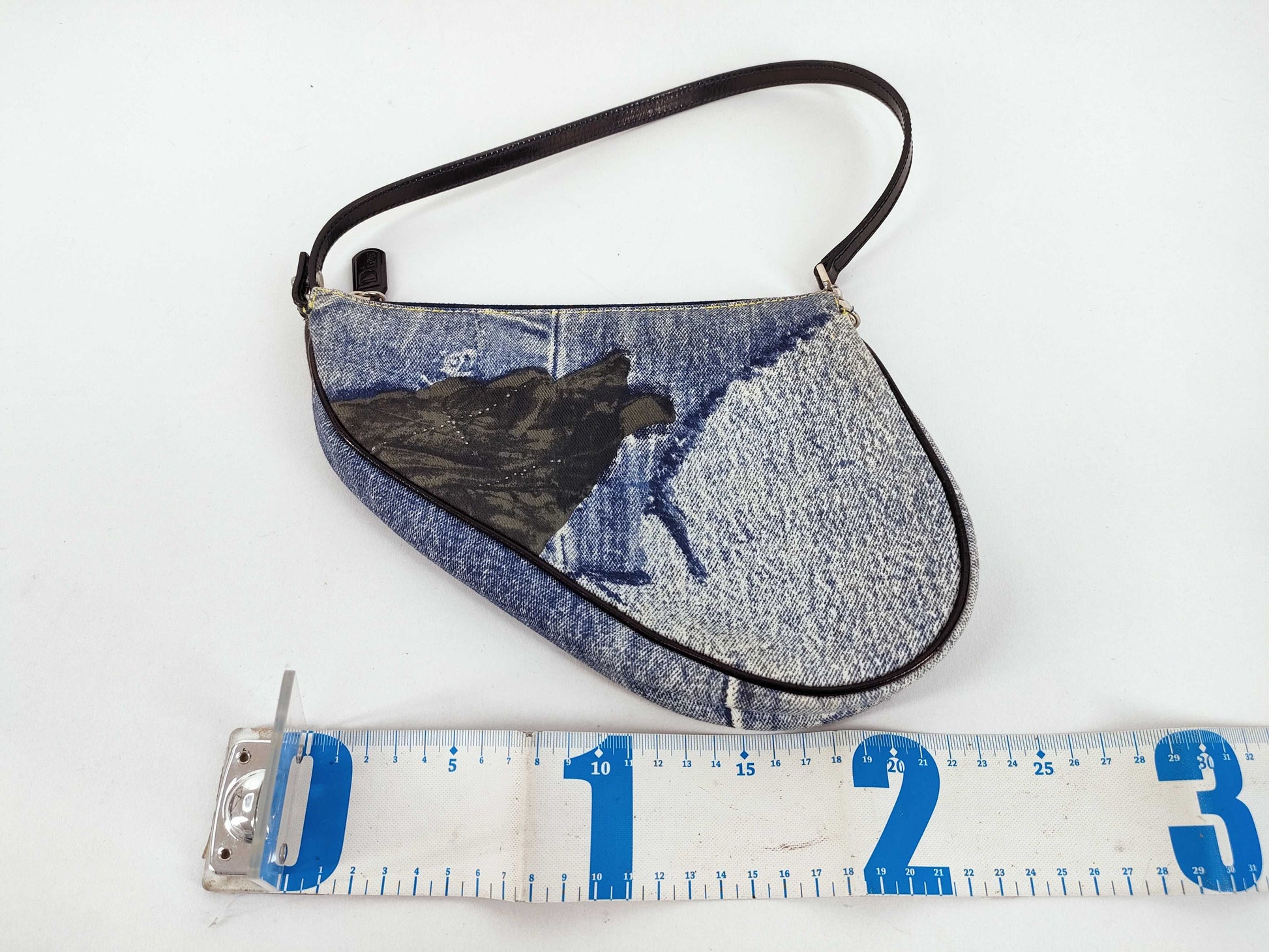 Dior Dior Christian Dior Denim Print Saddle Handbag Handbag