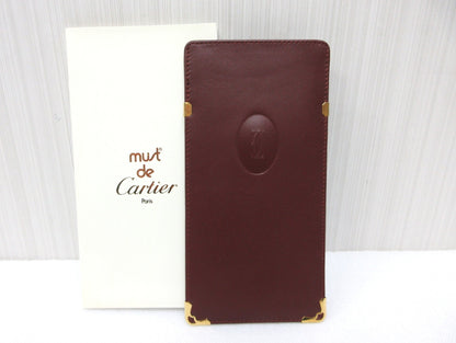 Cartier Mastline Leather Glasses Case Eyeglass Case Glasses Case Eyeglass Case Bordeaux Other Accessories