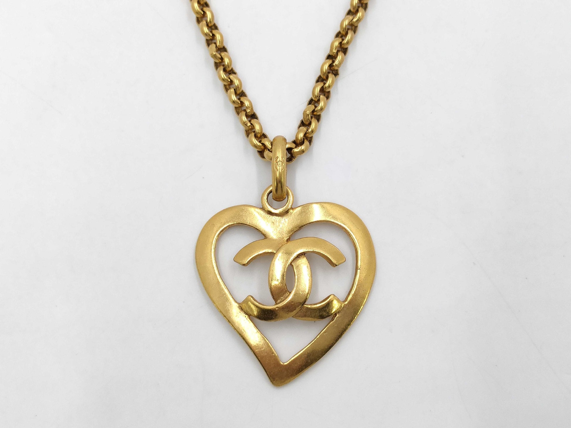 CHANEL Chanel Necklace Heart Cocomark Gold 95P Necklace