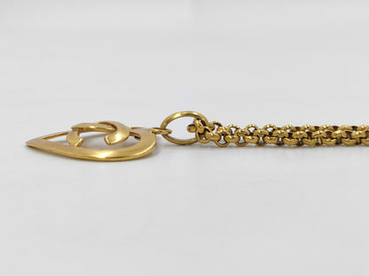CHANEL Chanel Necklace Heart Cocomark Gold 95P Necklace