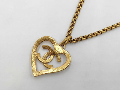 CHANEL Chanel Necklace Heart Cocomark Gold 95P Necklace
