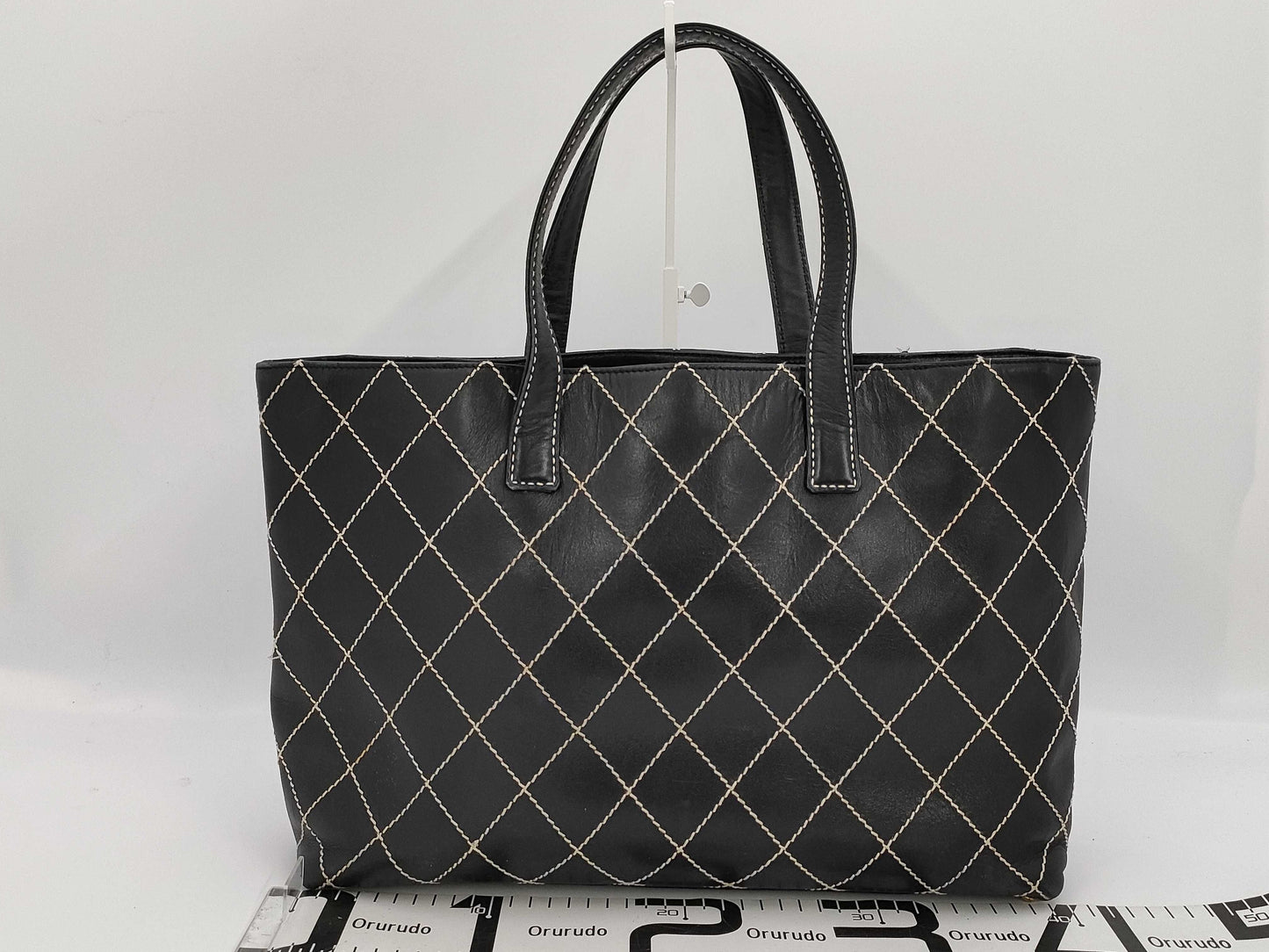 CHANEL Wild Stitch Handbag 7th Range Logo Plate Off Tote Bag