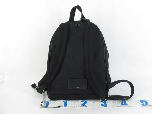 SAINT LAURENT Paris Mini Canvas x Leather Backpack/Backpack Black Rucksack