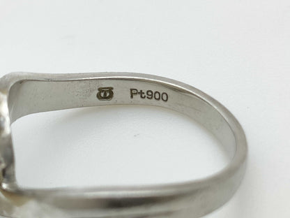 Pearl Ring, Diameter Approx. 4.5-6.6mm, Diamond, Pt900, 7.0g 