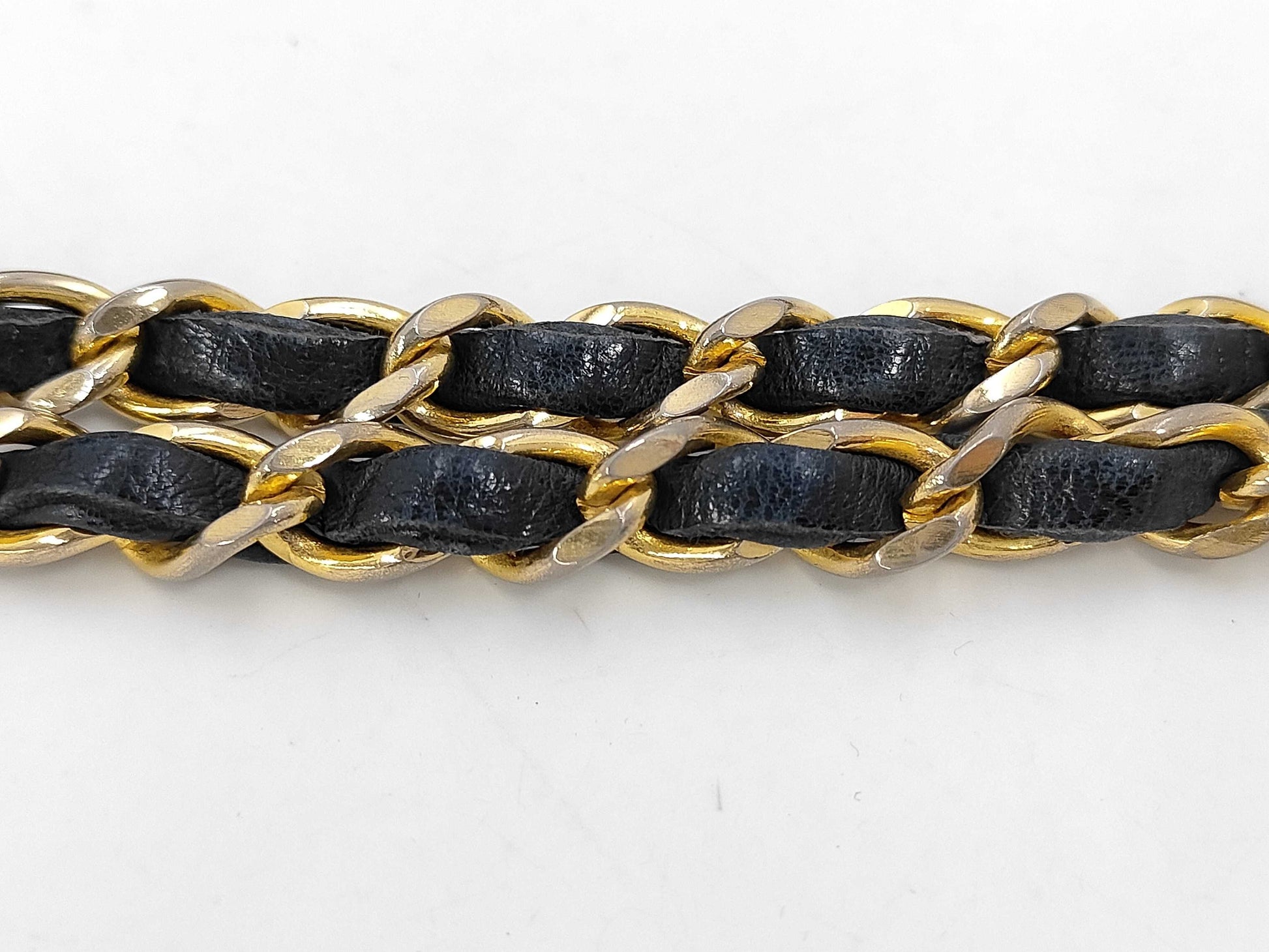 CHANEL Matlasse Lambskin Chain Shoulder 25 Navy Shoulder Bag