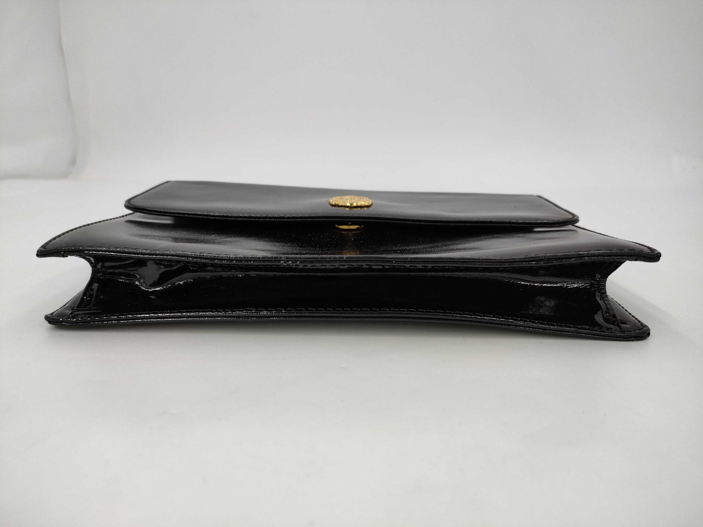CELINE Macadam Chain Triomphe Black Leather Shoulder Bag