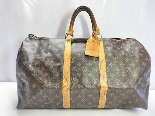LOUIS VUITTON Monogram LV Keepall Boston Bag