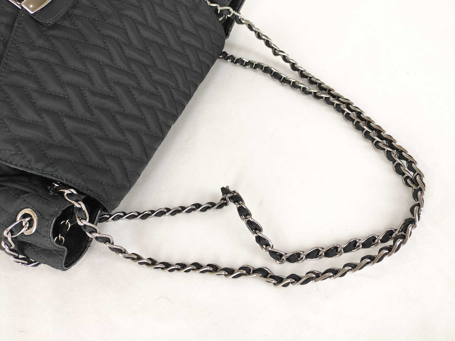 PRADA Nylon Nylon Quilted Chain Shoulder Bag Black BR4612 [Carded] Shoulder Bag