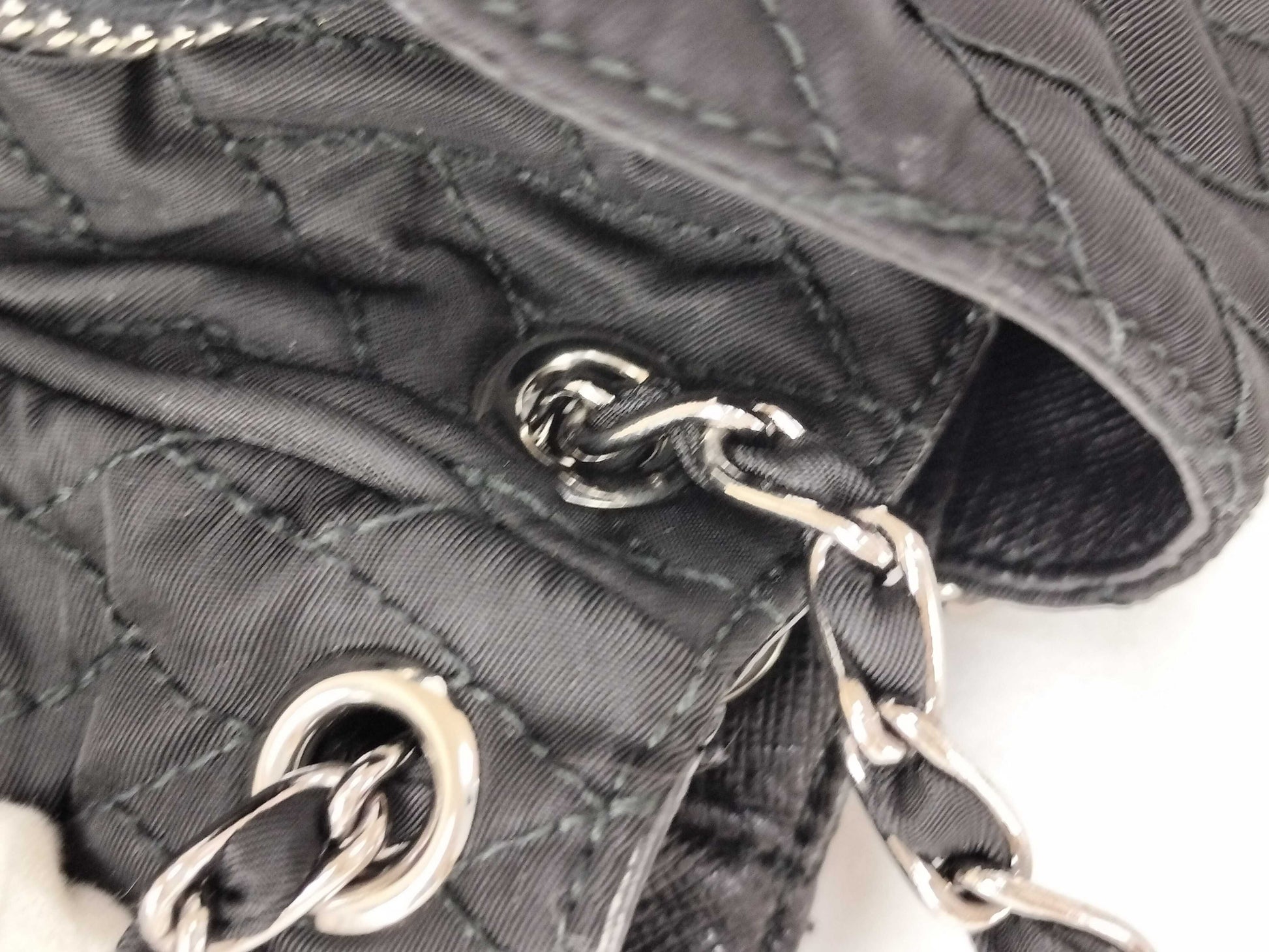 PRADA Nylon Nylon Quilted Chain Shoulder Bag Black BR4612 [Carded] Shoulder Bag