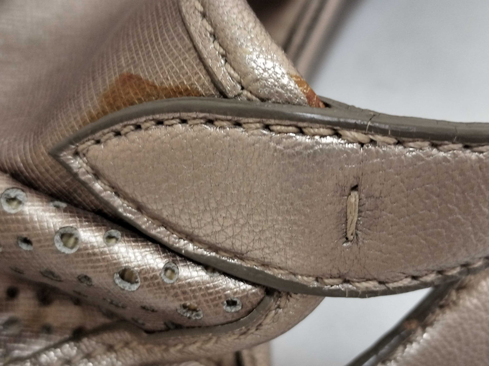 Salvatore Ferragamo Gancini Gancini Leather Perforated Handbag Tote Bag Tote Bag