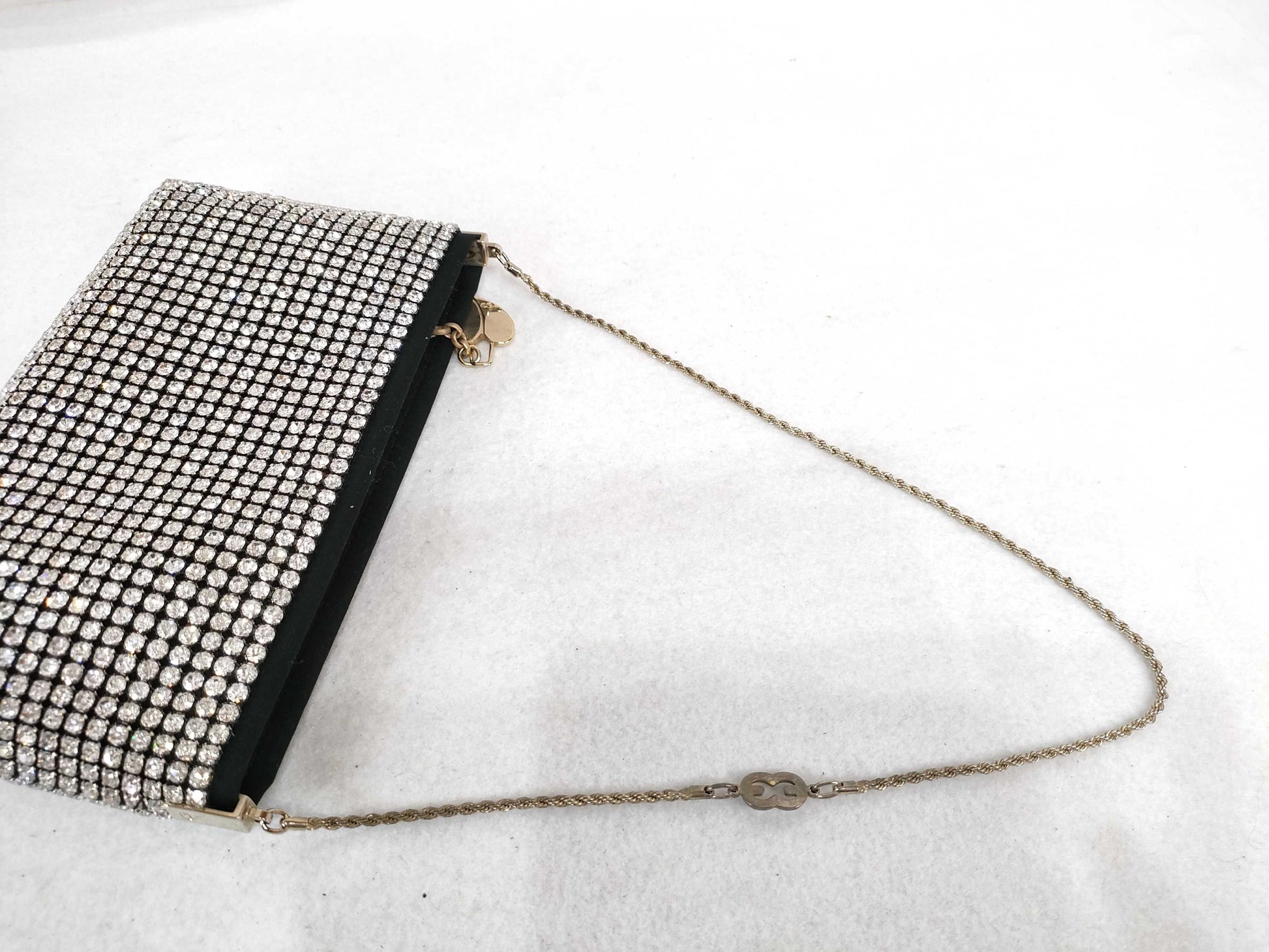 Escada Rhinestone Chain Shoulder Bag Handbag