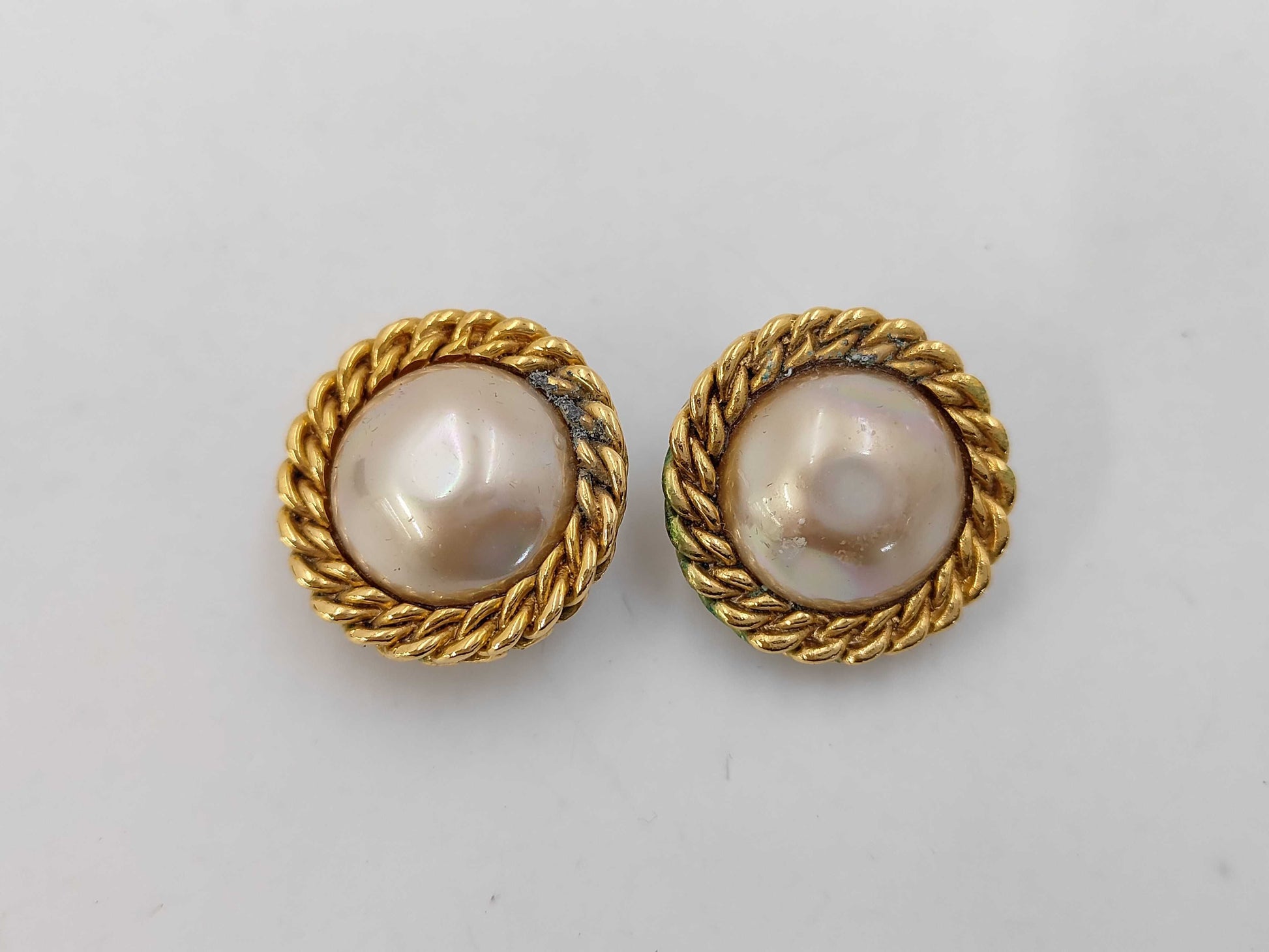 CHANEL Faux Pearl Earrings Earrings