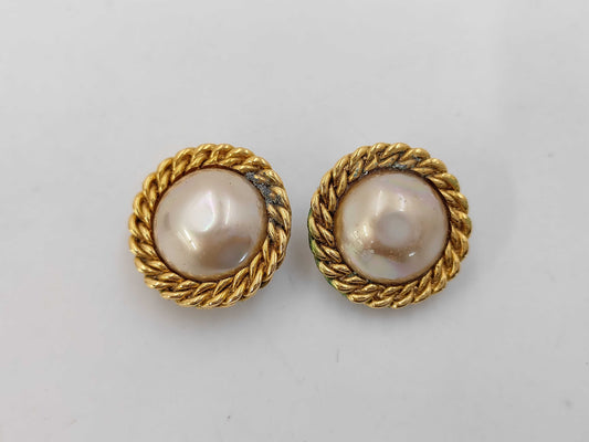 CHANEL Faux Pearl Earrings Earrings