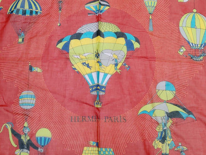 HERMES Carre Hermes Carre Madness in the Sky LES FOLIES DU CIEL Cotton Scarf