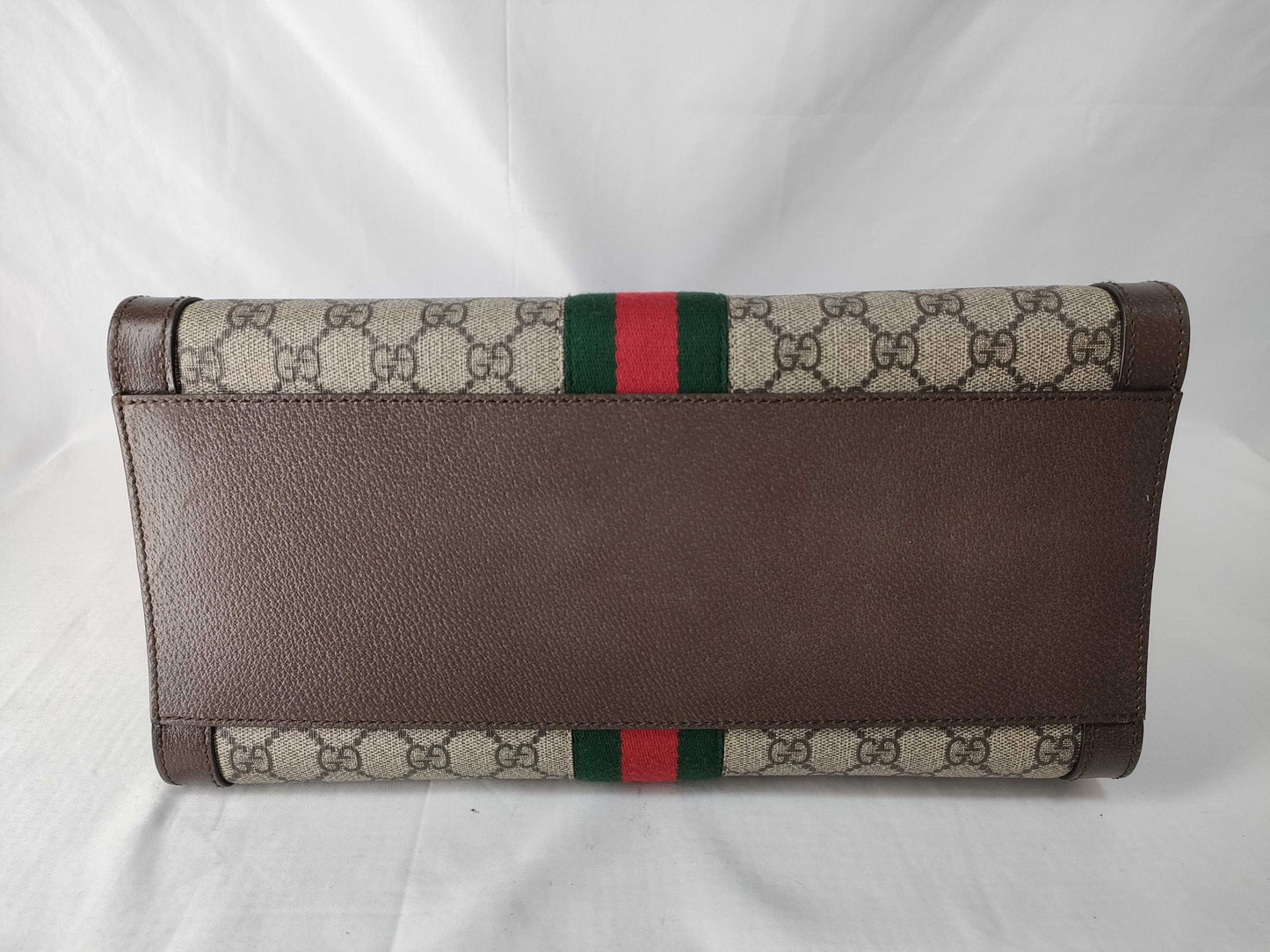 GUCCI GG Supreme Ophidia 524537/498879 PVC/Leather Beige/Brown Sherry Line Handbag