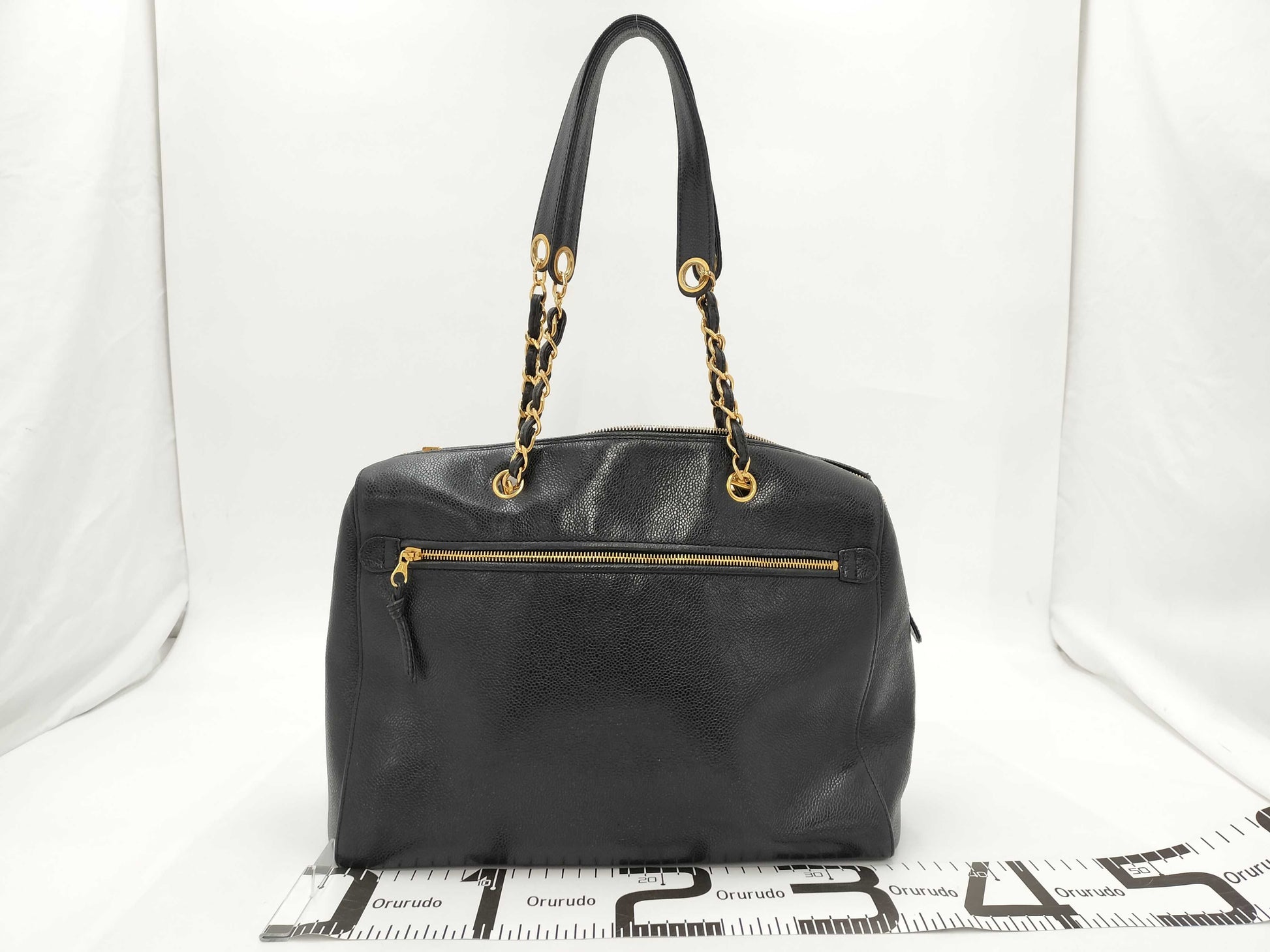 CHANEL Chain Shoulder Cocomark Caviar Skin Black Cereal: 5180080 Shoulder Bag