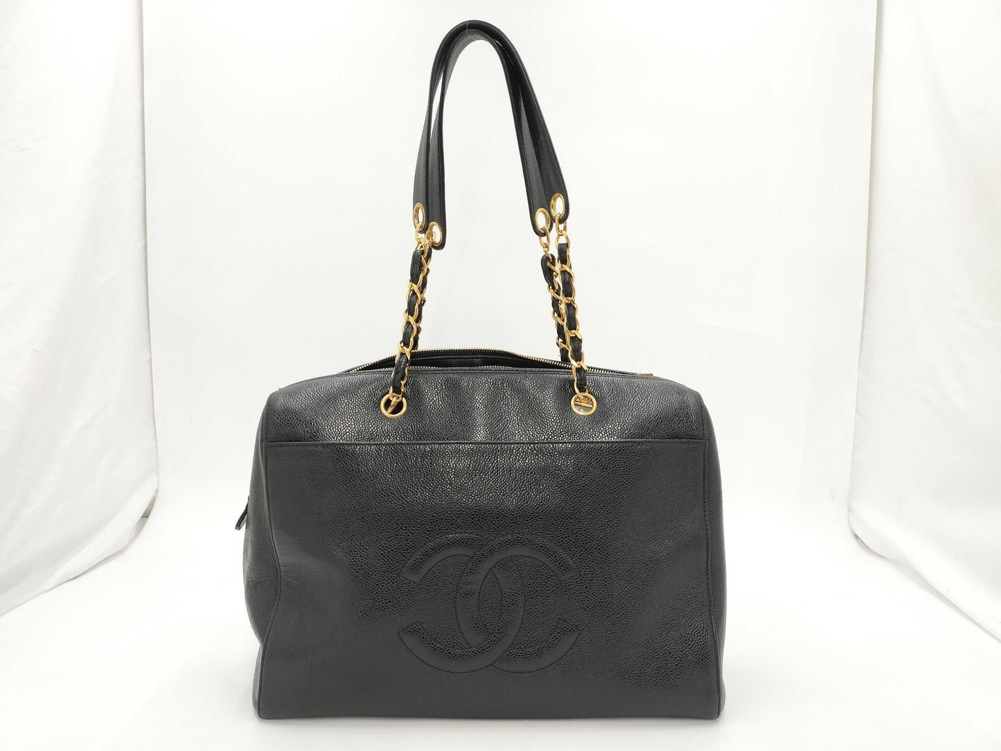 CHANEL Chain Shoulder Cocomark Caviar Skin Black Cereal: 5180080 Shoulder Bag