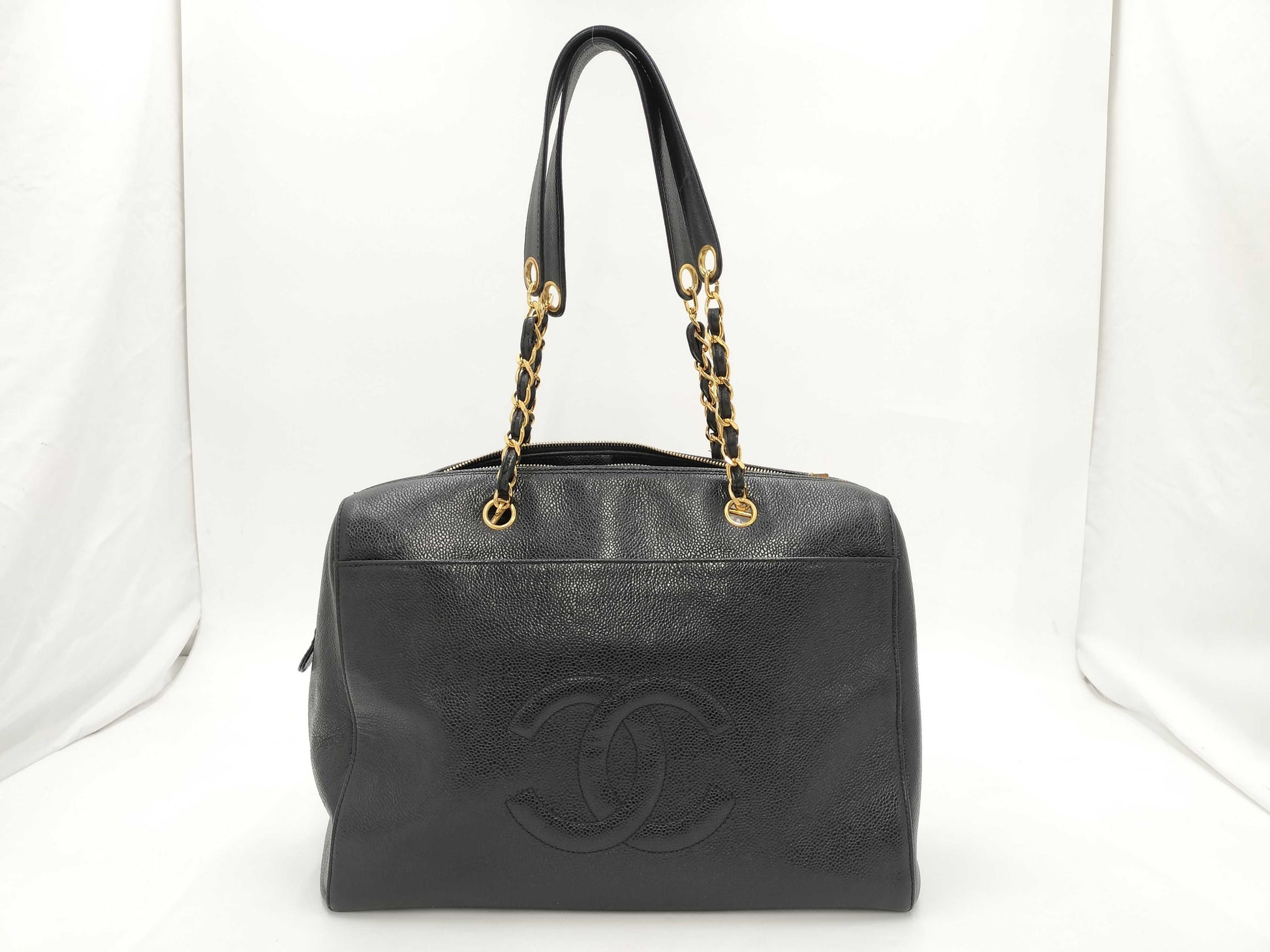 CHANEL Chain Shoulder Cocomark Caviar Skin Black Cereal: 5180080 Shoulder Bag
