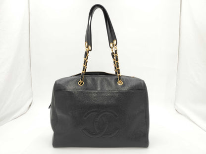 CHANEL Chain Shoulder Cocomark Caviar Skin Black Cereal: 5180080 Shoulder Bag