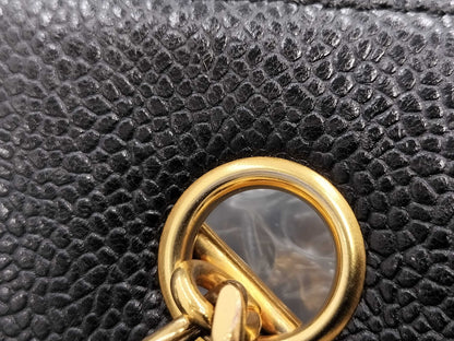 CHANEL Chain Shoulder Cocomark Caviar Skin Black Cereal: 5180080 Shoulder Bag