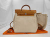 HERMES Ale Bag Ad PM Toile Ash/Leather Ivory/Brown □G Engraved Rucksack with Spare Bag