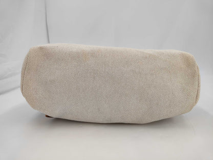 HERMES Ale Bag Ad PM Toile Ash/Leather Ivory/Brown □G Engraved Rucksack with Spare Bag